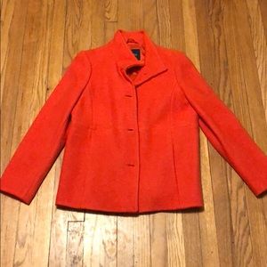 Gorgeous tangerine orange fall Lands End wool jacket